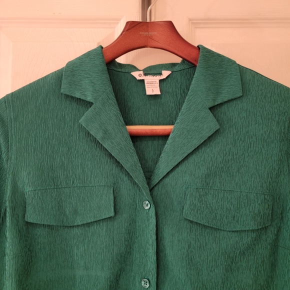 Athleta Echo Top Size Small Green Short Sleeve Ribbed Breathable 587908 NWT $99 - Picture 4 of 10